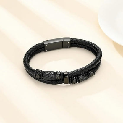 Tyylikäs musta miesten rannekoru